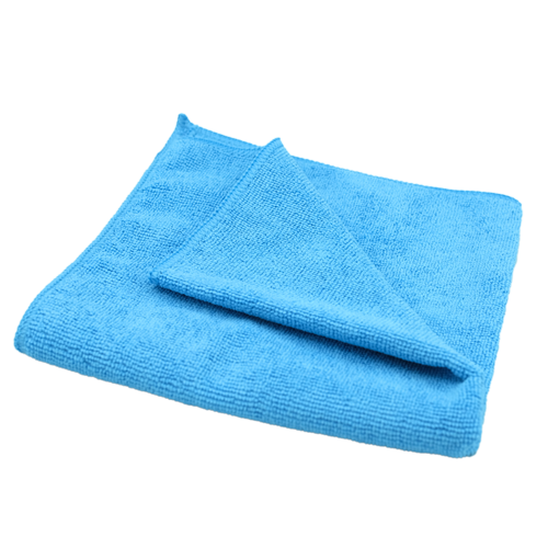 Blue microfiber cloth on a white background