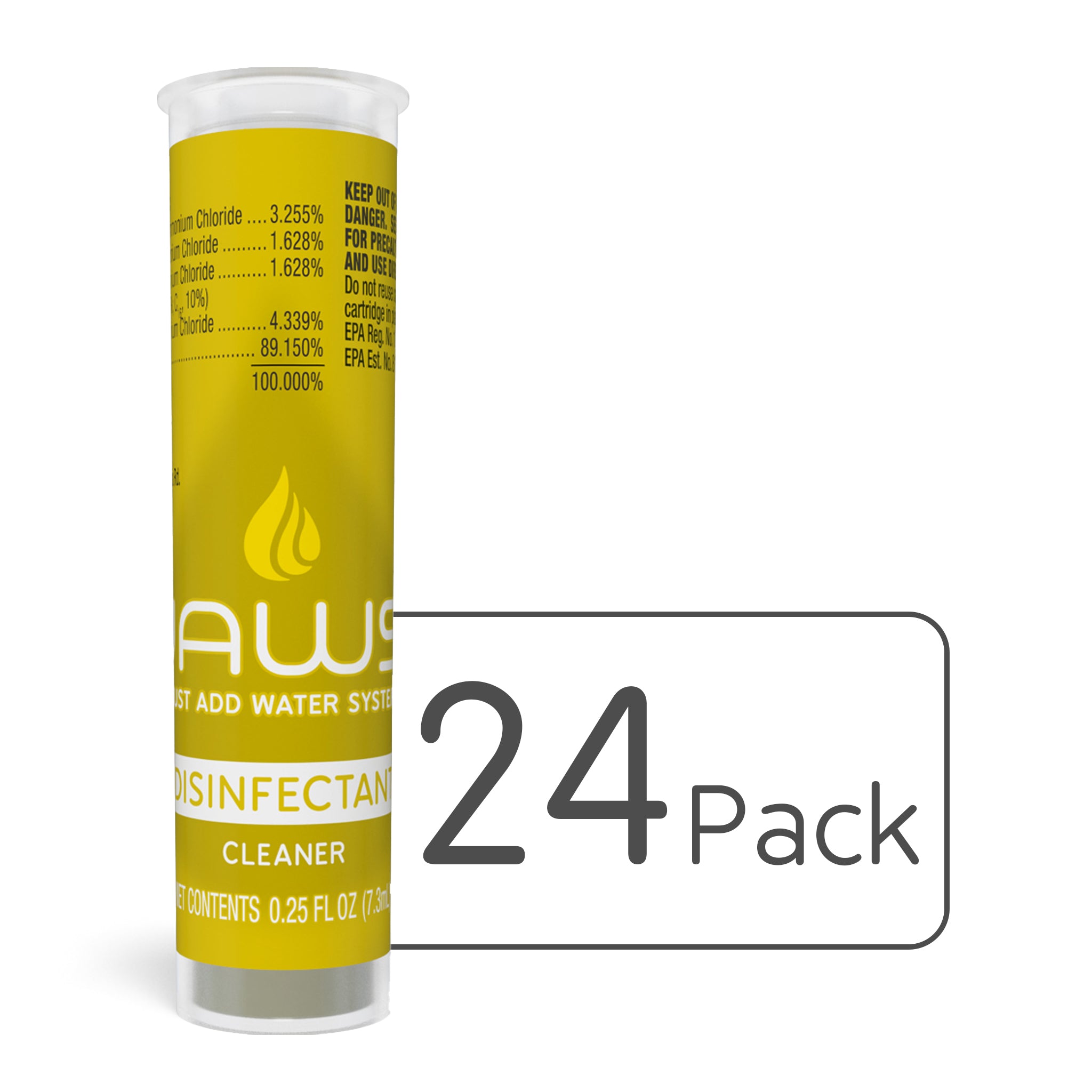 24 pack yellow JAWS Disinfectant Cleaner refills.
