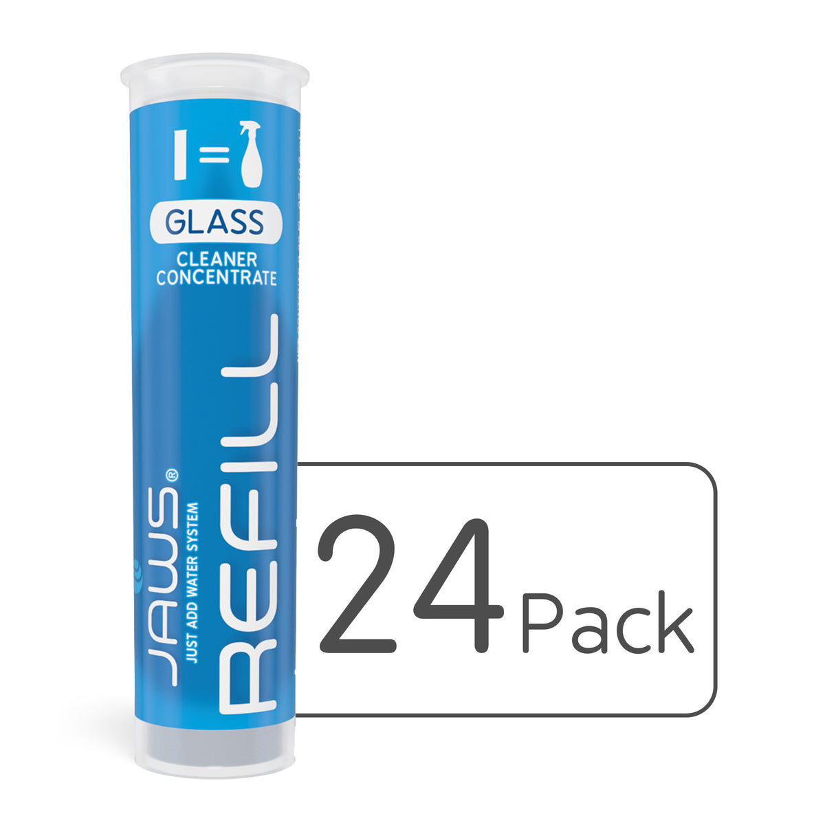 24 pack blue JAWS Glass Cleaner refills.