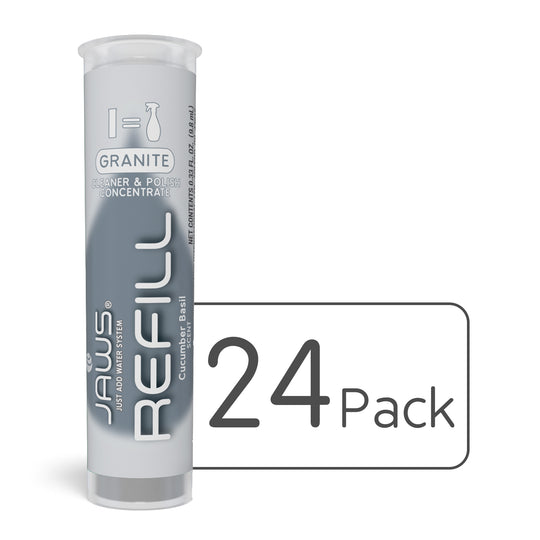 24 pack gray JAWS Granite Cleaner refills.